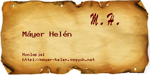 Máyer Helén névjegykártya